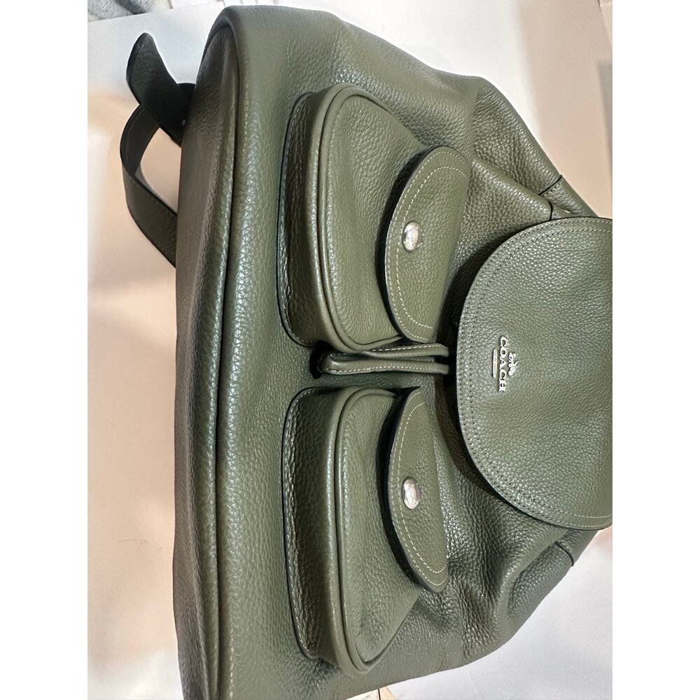 Coach Pennie Backpack 6145 Surplus Olive Green Pebbled Leather Original Tag - Picture 13 of 16